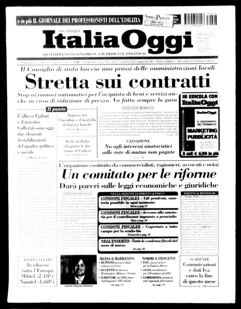 Italia oggi : quotidiano di economia finanza e politica